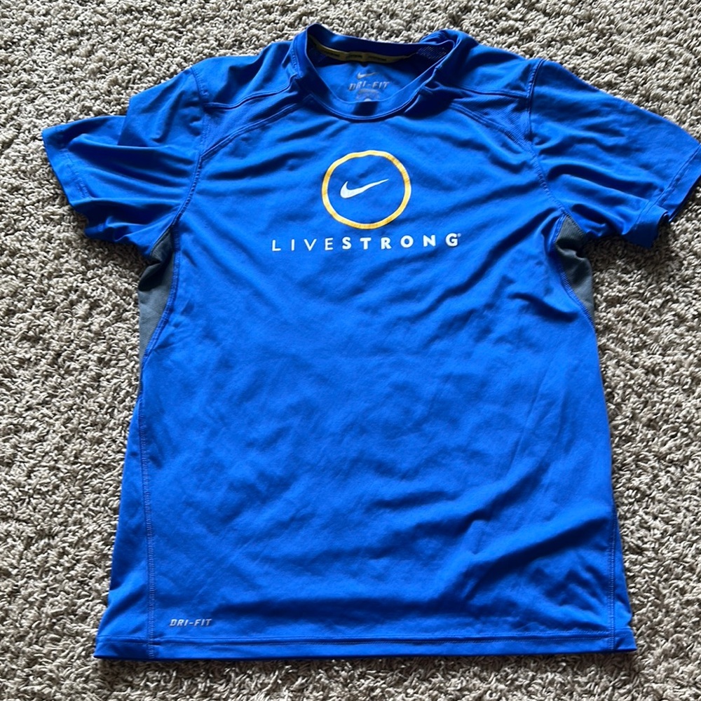 Nike LIVESTRONG Blue Athletic Shirt